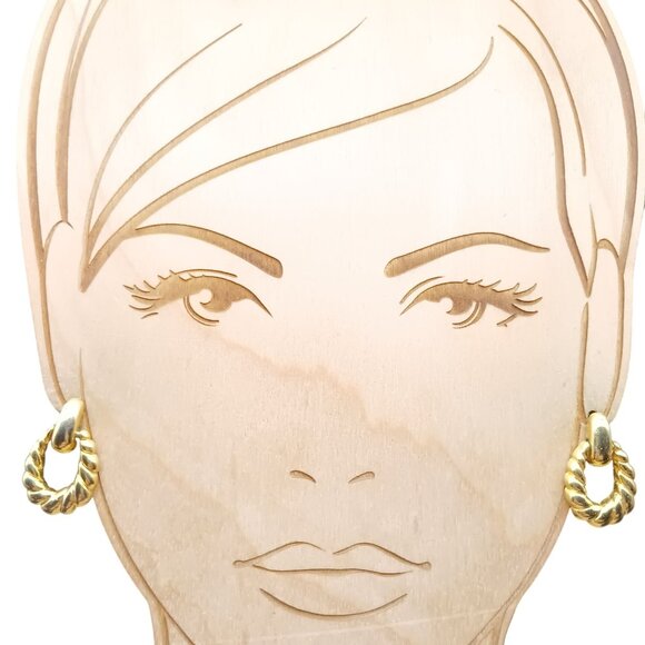 Gold Tone Twisted Door Knocker Earrings Retro Chic